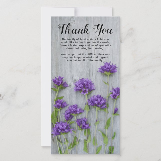 Rustic Funeral | Forever in our Hearts Thank You Card (Front)