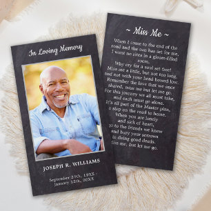 Rustic Funeral Sympathy Photo Memorial Prayer Card