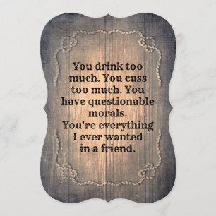 Rustic Funny Bridesmaid / Maid of Honor Proposal Invitation