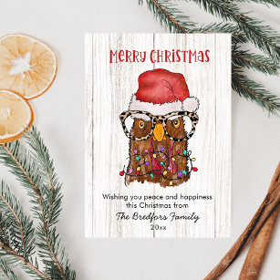 Rustic Funny Chicken Country Christmas  Holiday Card