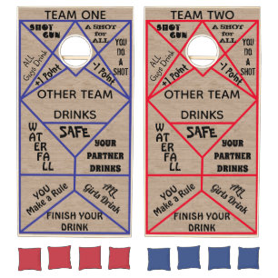 Rustic FUNNY Cornhole Drinking Game Rules