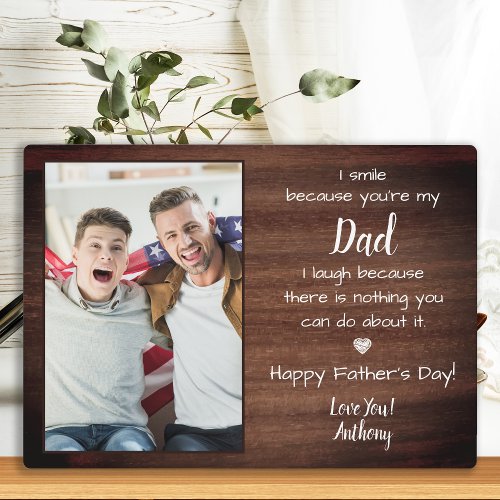 Rustic Funny Dad Poem Custom Photo Fathers Day  Plaque