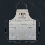 Rustic Funny Kiss the chef Apron<br><div class="desc">Rustic Funny Kiss the chef Apron</div>
