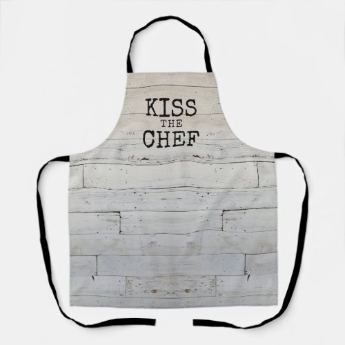 Rustic Funny Kiss the chef Apron