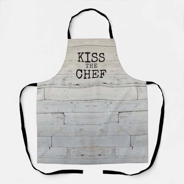 Rustic Funny Kiss the chef Apron (Front)