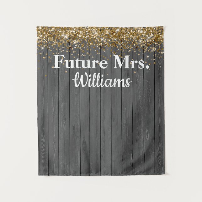 Rustic Future Mrs Bridal Shower Backdrop Prop (Front)