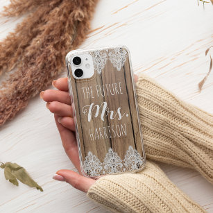 Rustic Future Mrs. Engagement Barn Wood and Lace iPhone 11 Pro Max Case