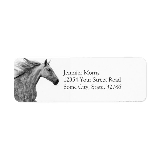 Rustic Galloping Andalusian Horse Label (Front)