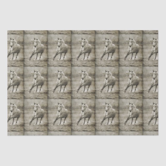 Rustic Galloping Andalusian Horse Tissue Paper (Front)