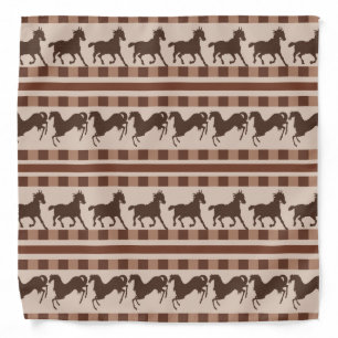 Rustic Galloping Horse Pattern Bandana