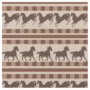 Rustic Galloping Horse Pattern Fabric