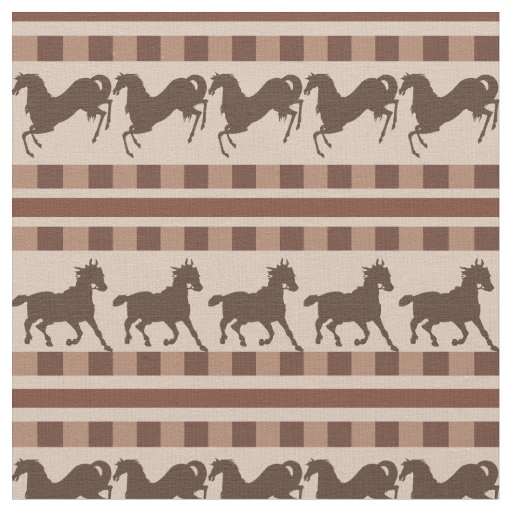 Rustic Galloping Horse Pattern Fabric