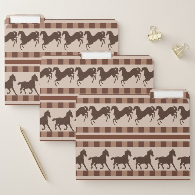 Rustic Galloping Horse Pattern File Folder (Set)