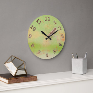 Rustic Garage Workshop Green Metal Patina Weld Large Clock