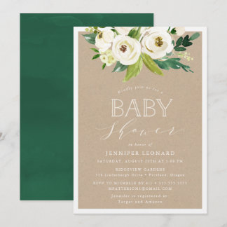 Rustic Garden Blooms | Baby Shower Invitation