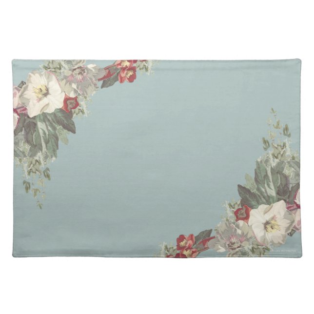 Rustic Garden Blue & Sage Cloth Placemat (Front)