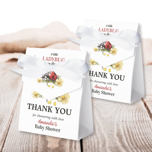 Rustic Garden Daisy Little Ladybug Baby Shower  Favor Boxes (Creator Uploaded)