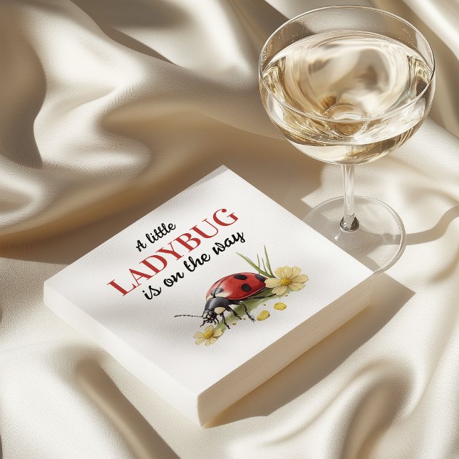 Rustic Garden Daisy Little Ladybug Baby Shower Napkins (Creator Uploaded)