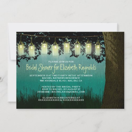 Rustic Garden Lights Bridal Shower Invitations
