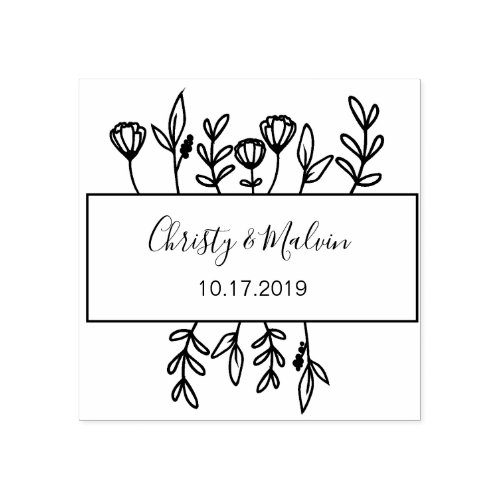 Rustic Garden Save the date logo Self_inking Rubber Stamp