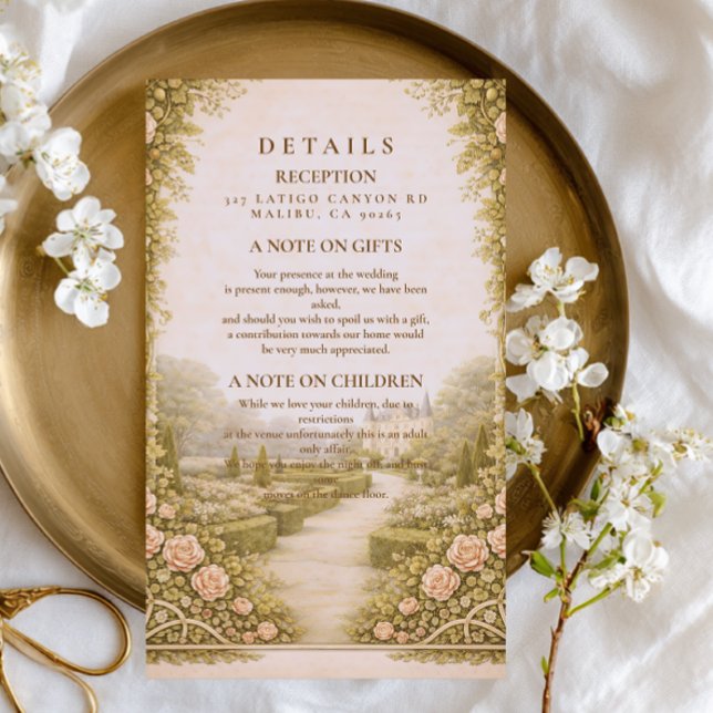 Rustic Garden Vineyard Wedding Enclosure Card (Creator Uploaded)