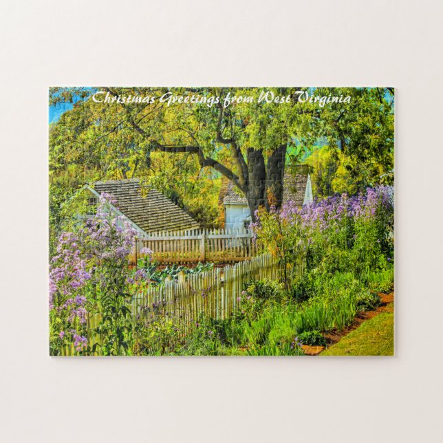 Rustic Garden West Virginia.Christmas Greetings Jigsaw Puzzle (Horizontal)