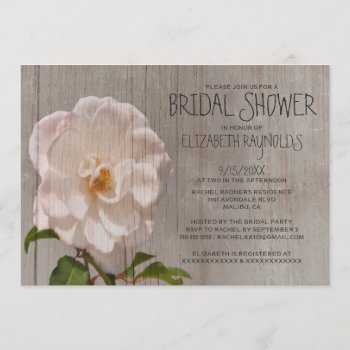 Rustic Gardenia Bridal Shower Invitations by topinvitations at Zazzle