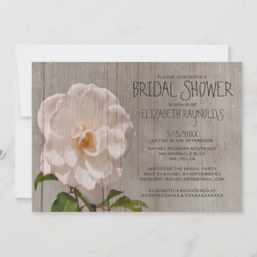 Rustic Gardenia Bridal Shower Invitations