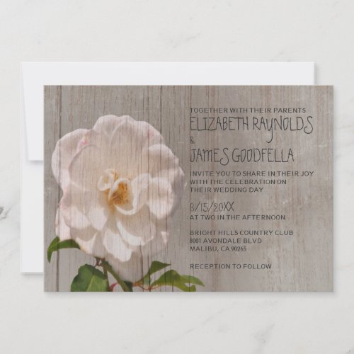 Rustic Gardenia Wedding Invitations