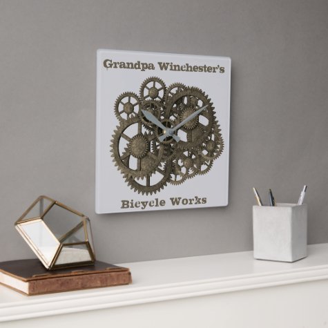 Rustic Gears Sprockets Steampunk Gray Template 