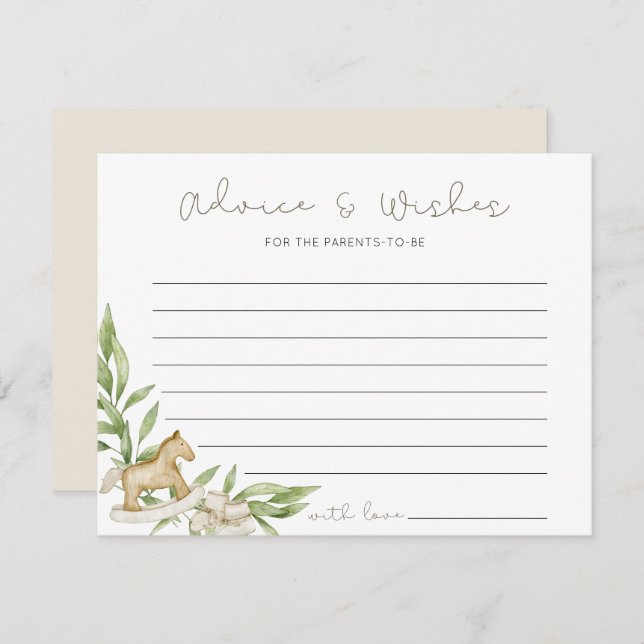 Rustic Gender Neutral Advice Wishes Baby Shower (Front/Back)