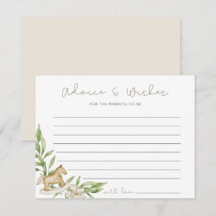 Rustic Gender Neutral Advice Wishes Baby Shower Card