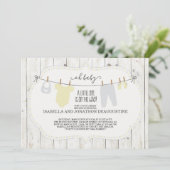 Rustic Gender Neutral Baby Shower Invitation (Standing Front)