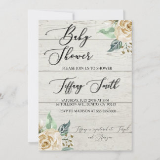 Rustic Gender Neutral Baby Shower Invitation