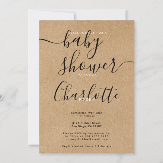 Rustic Gender Neutral Baby Shower Invitation