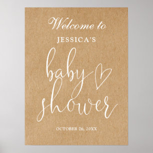Rustic Gender Neutral Baby Shower Welcome Sign
