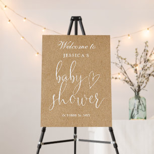Rustic Gender Neutral Baby Shower Welcome Sign
