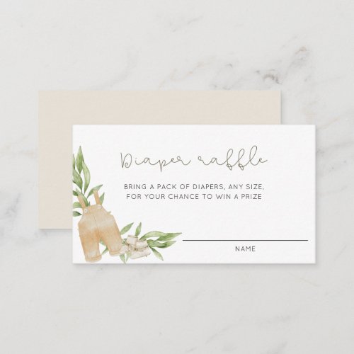 Rustic Gender Neutral Diaper Raffle Enclosure Card