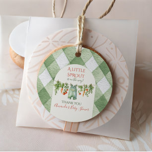 Rustic Gender Neutral Little Sprout Baby Shower Favor Tags