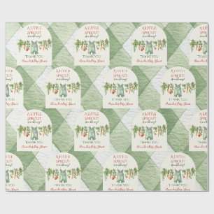 Rustic Gender Neutral Little Sprout Baby Shower Wrapping Paper
