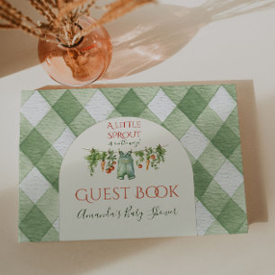 Rustic Gender Neutral Sprout Baby Shower Activity Guest Book