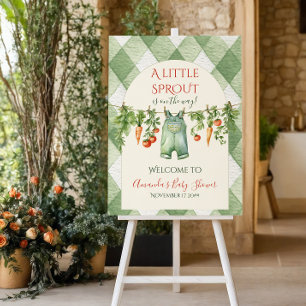 Rustic Gender Neutral Sprout Baby Shower Welcome Foam Board