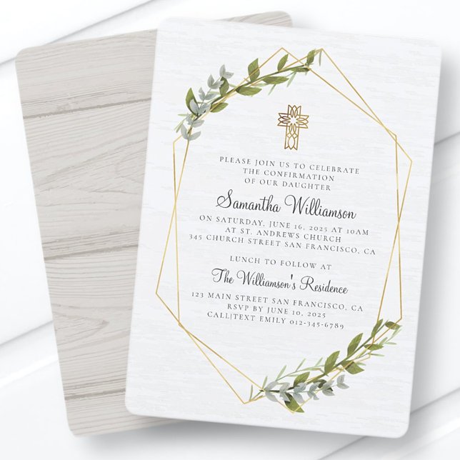 Rustic Geometric Floral Confirmation Invitation (Creator Uploaded)