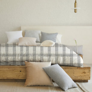 Rustic Geometric Modern Minimalist Plaid Duvet Cover
