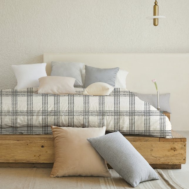 Rustic Geometric Modern Minimalist Plaid Duvet Cover (Rustic Geometric Modern Minimalist Plaid Duvet Cover)