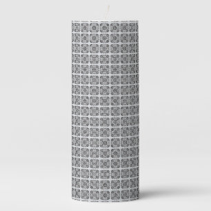 Rustic geometric pattern candel for home decor pillar candle