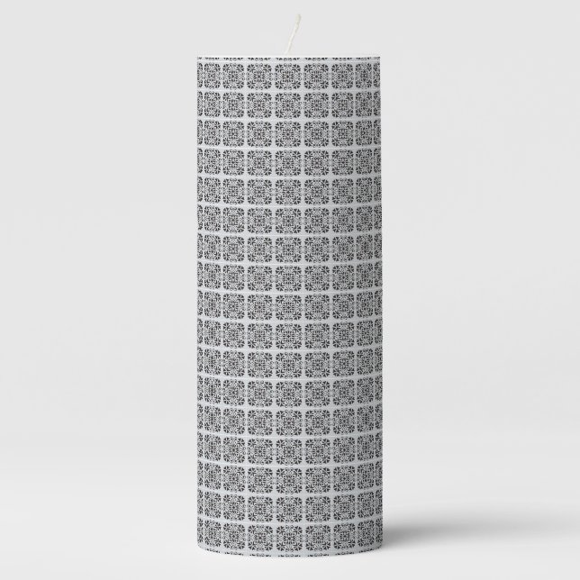 Rustic geometric pattern candel for home decor pillar candle (Front)