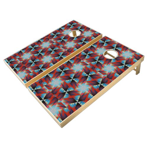 Rustic Geometric Tie Dyed  kaleidoscope Cornhole Set