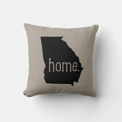 Rustic Georgia Home State Throw Pillow