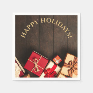 Rustic Gift Box, Christmas Napkins